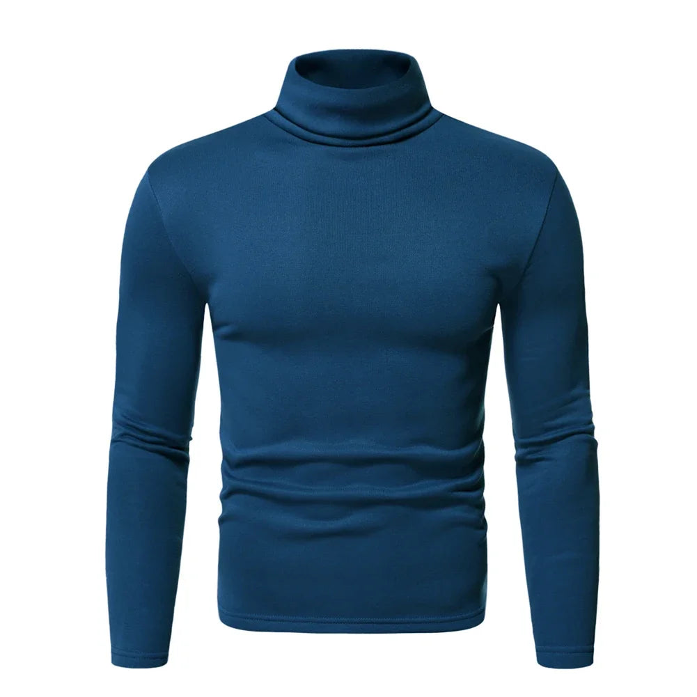 Man Thermal Turtleneck Casual Sleepwear Shirt S-2XL Sleeve Long Slim Coat 6 Colors Basic Sweater Bottom Winter Warm - Colouronova
