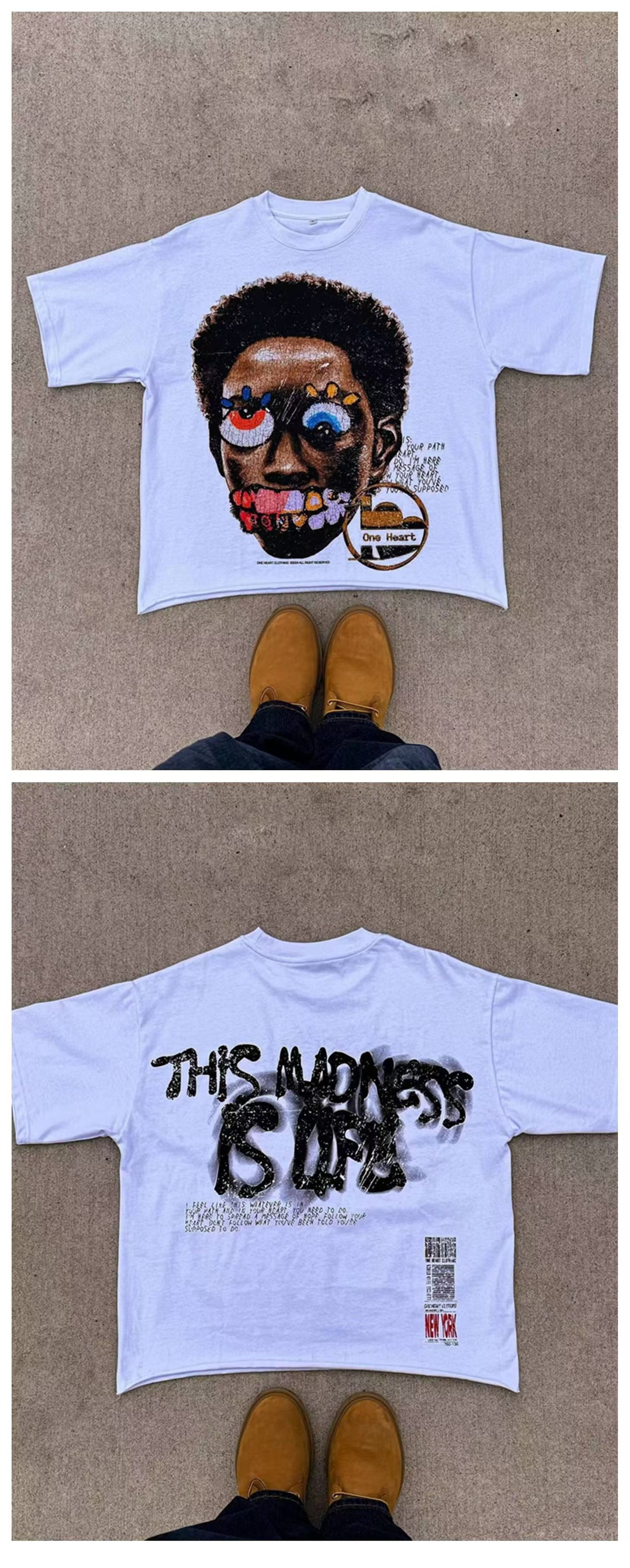 Y2K Hip Hop Graphic Cotton T-Shirt Colouronova