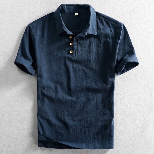 Mens Slim Fit Linen Short Sleeve Shirt Colouronova