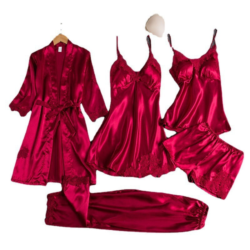 Womens Silk-like Pajama Set Colouronova