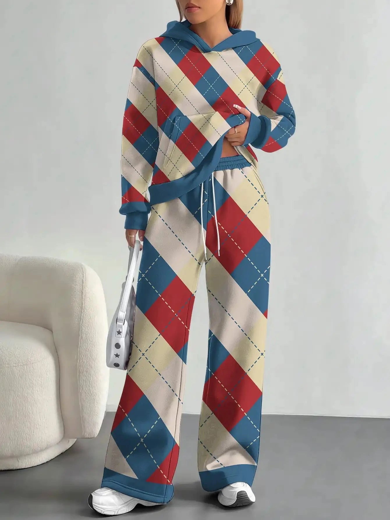 Foreign trade flame splicing printing new hot style 2025 new pink gradient fashion casual European and American women's suit Colouronova