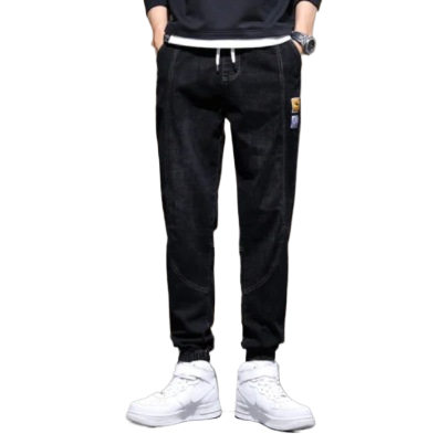 Men's Drawstring Straight-Leg Fleece Jeans Colouronova