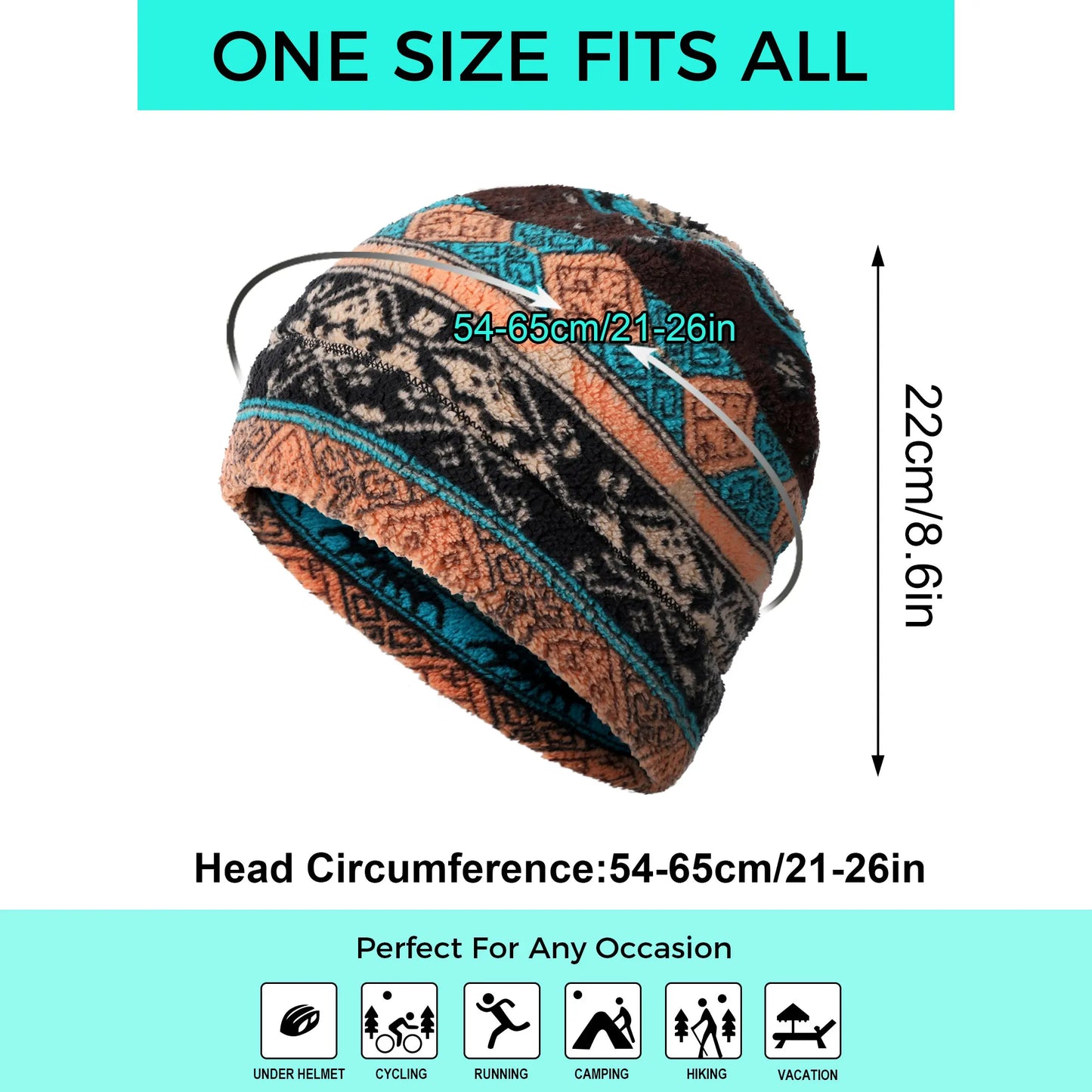 Cold Weather Running Caps Winter Thermal Plush Beanies Windproof Ski Soft Skull Cap Sports Cycling Hiking Camping Slouchy Hats - Colouronova