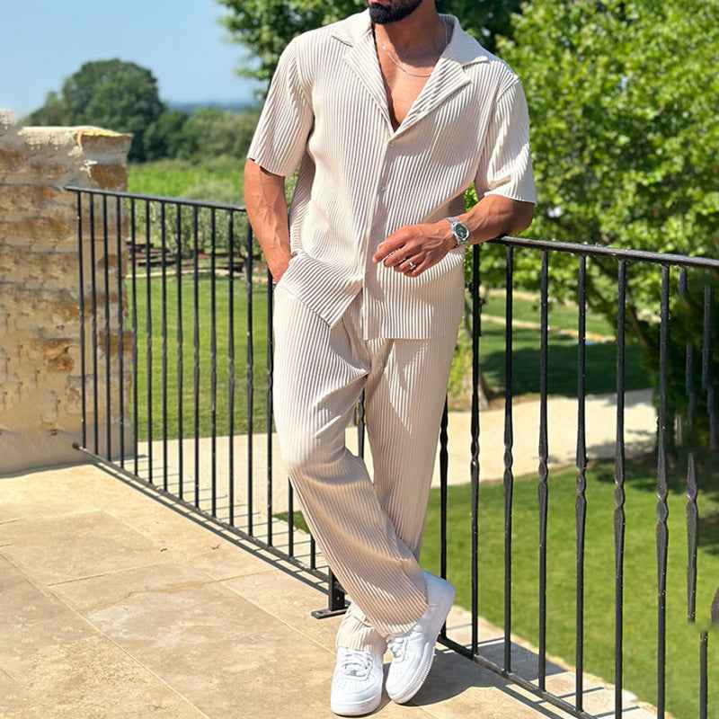 Men's Solid Color Sportswear Set