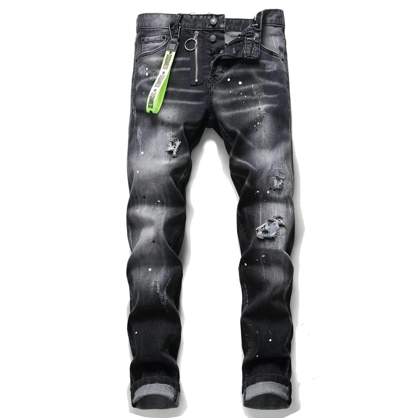 Personality ripped black pants Colouronova
