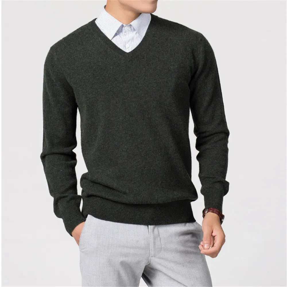 Men's Sweaters V-neck Pullovers Cashmere Knitting Hot Sale Spring Women Sweaters Wool Knitwear High Quality Jumpers Clothes Colouronova