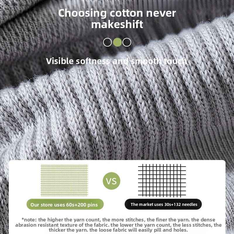 Breathable solid-colored cotton stockings