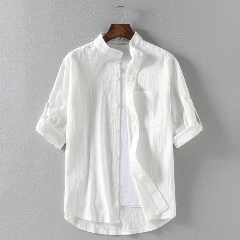 Linen Short-Sleeve Shirt Colouronova