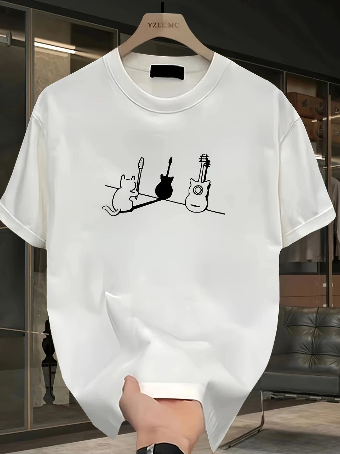 Men's Mesh Print Casual T-Shirt Colouronova