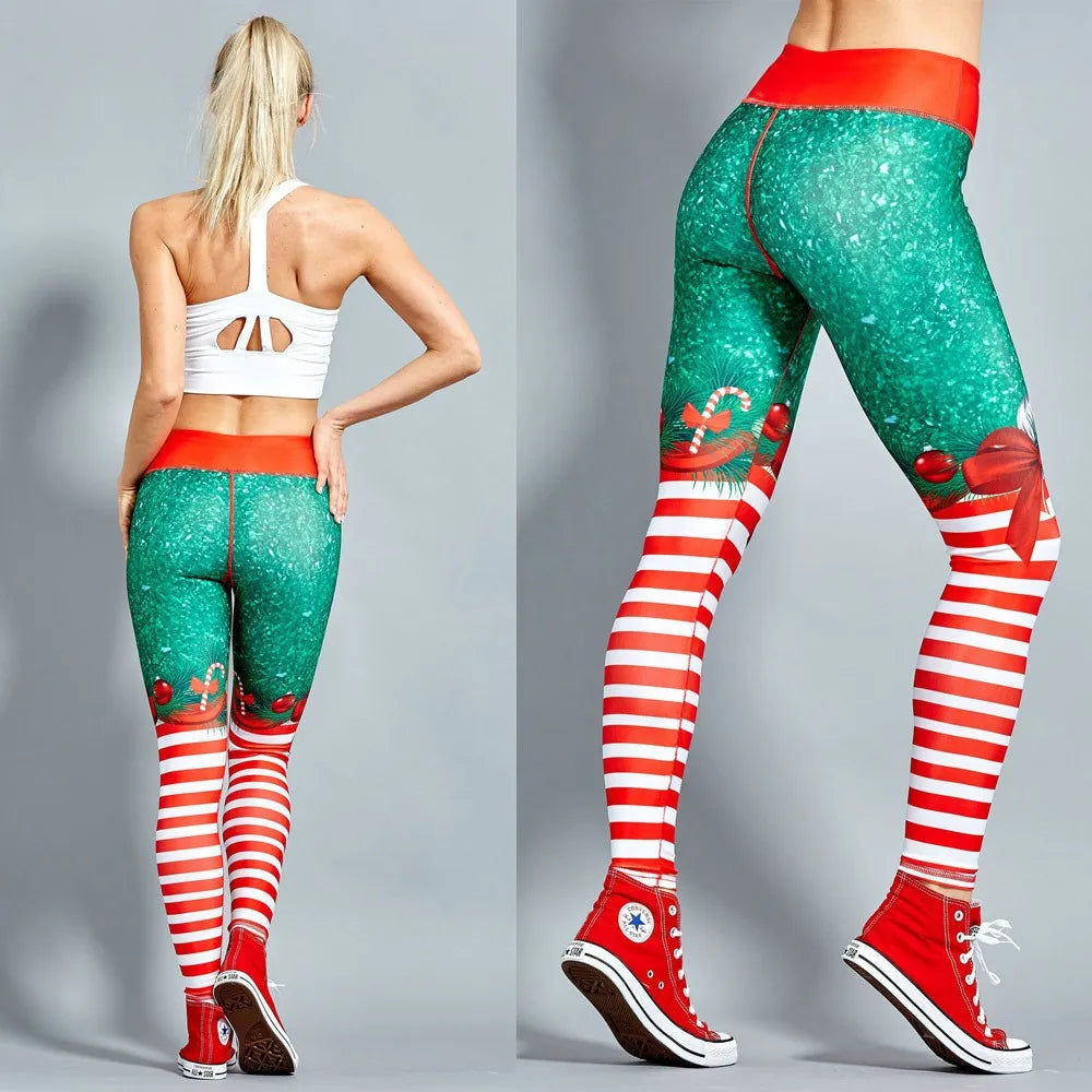 High Waist Fashion Leggings Women Fitness Running Yoga Leggings Pants Energy Gym Tight Leggings  Christmas printed Leggings - Colouronova