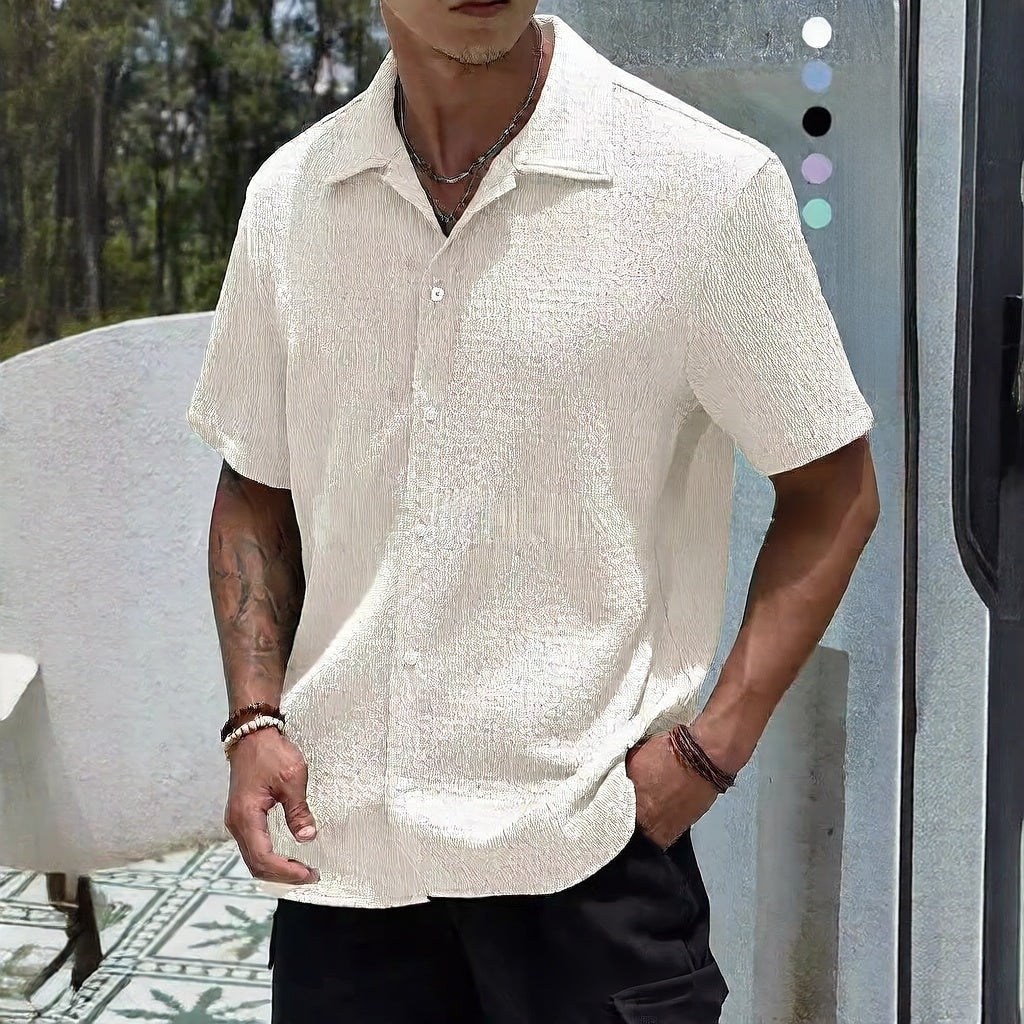 Men's solid-color short-sleeved shirt Colouronova