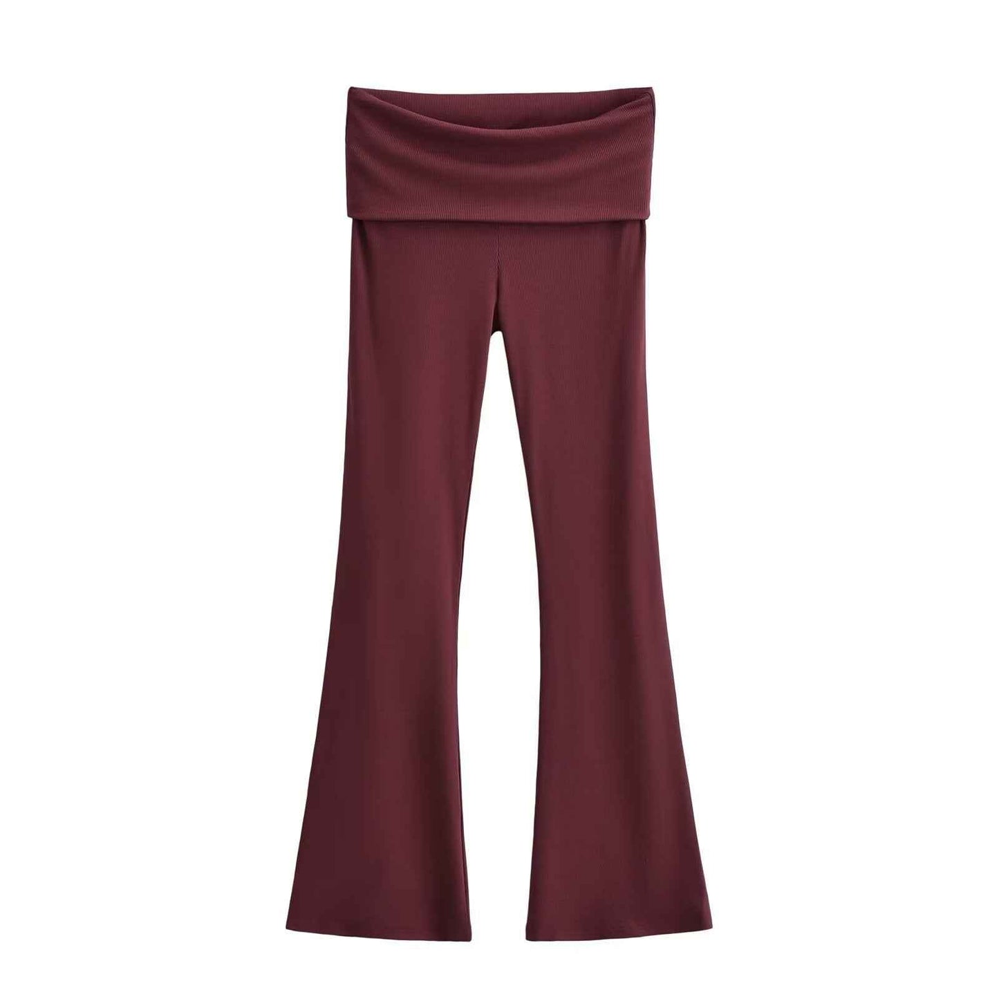Women's Double Waist Flared Sports Pants