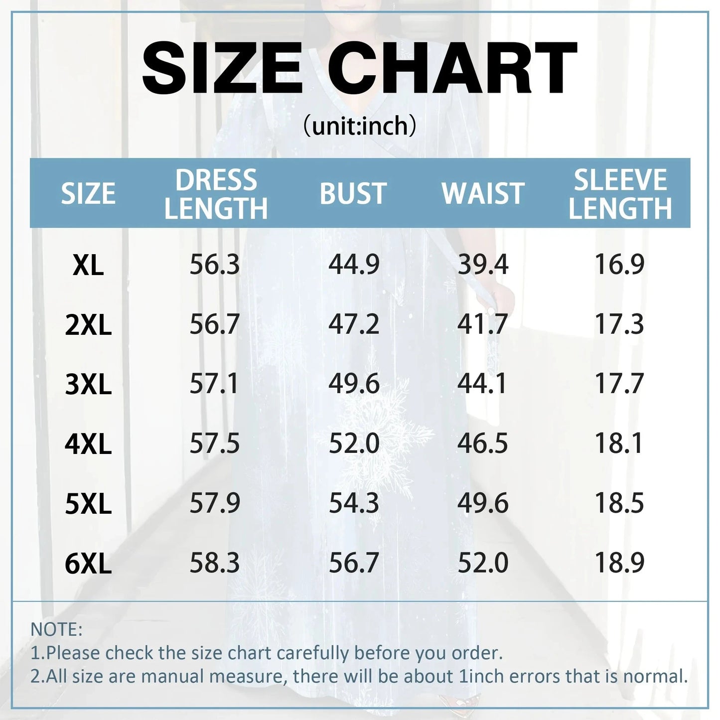 Plus Size Women's 3/4 Sleeve V-Neck Snowflake Print Wrap Maxi Dress Winter Elegant Party Dress Colouronova