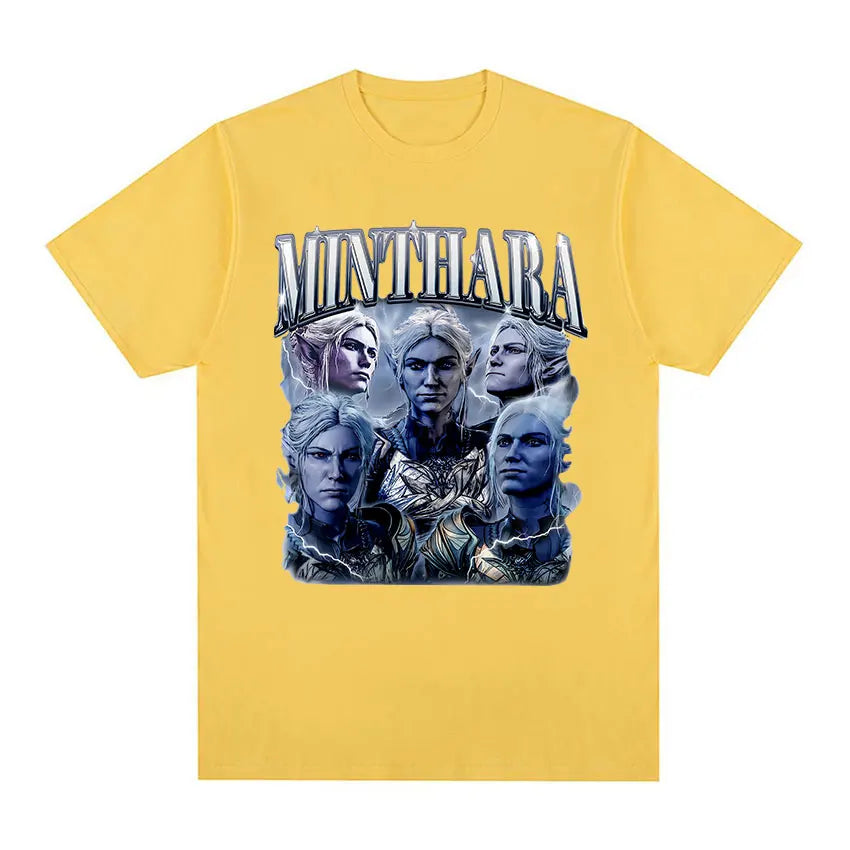 Game Minthara Astarion Baldurs Gate 3 Graphic T Shirt Men Fashion Retro Gothic T-Shirt 100% Cotton Oversized Tshirts Tops Unisex - Colouronova