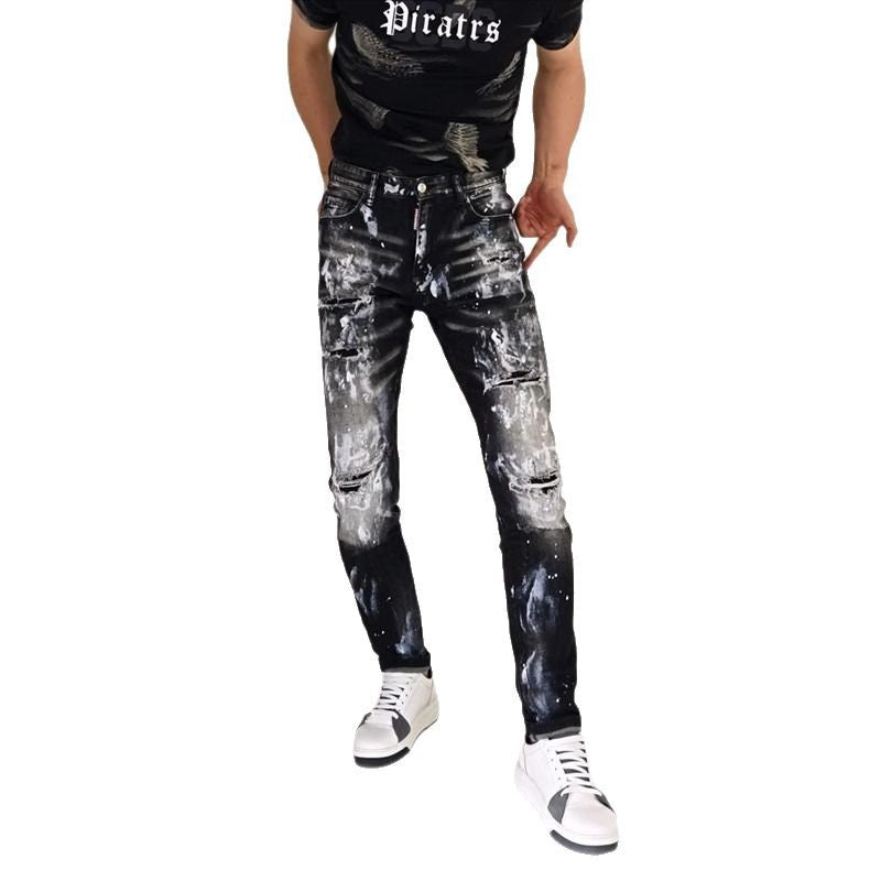 Men's Slim Fit Ripped Jeans Colouronova