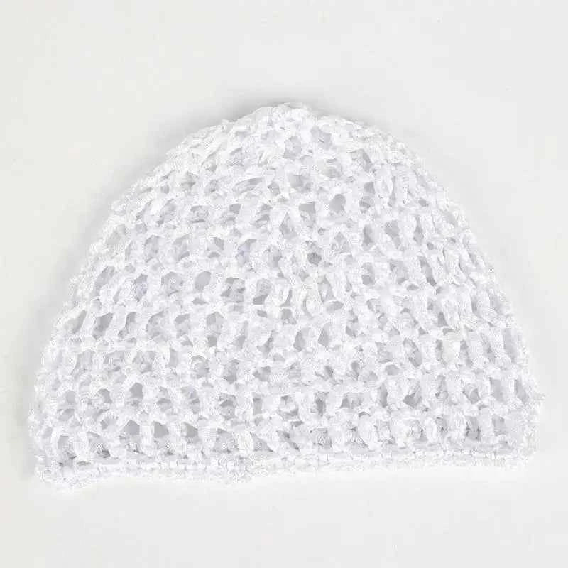 R1WE Hollowout Crochet Brimless Hat Simple Skull Cap Breathable Knitted Hat for Autumn Winter Fashion Hair Net Sleep Headwear
