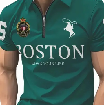 Men's casual, versatile, lightweight and fashionable zipper POLO shirt Colouronova