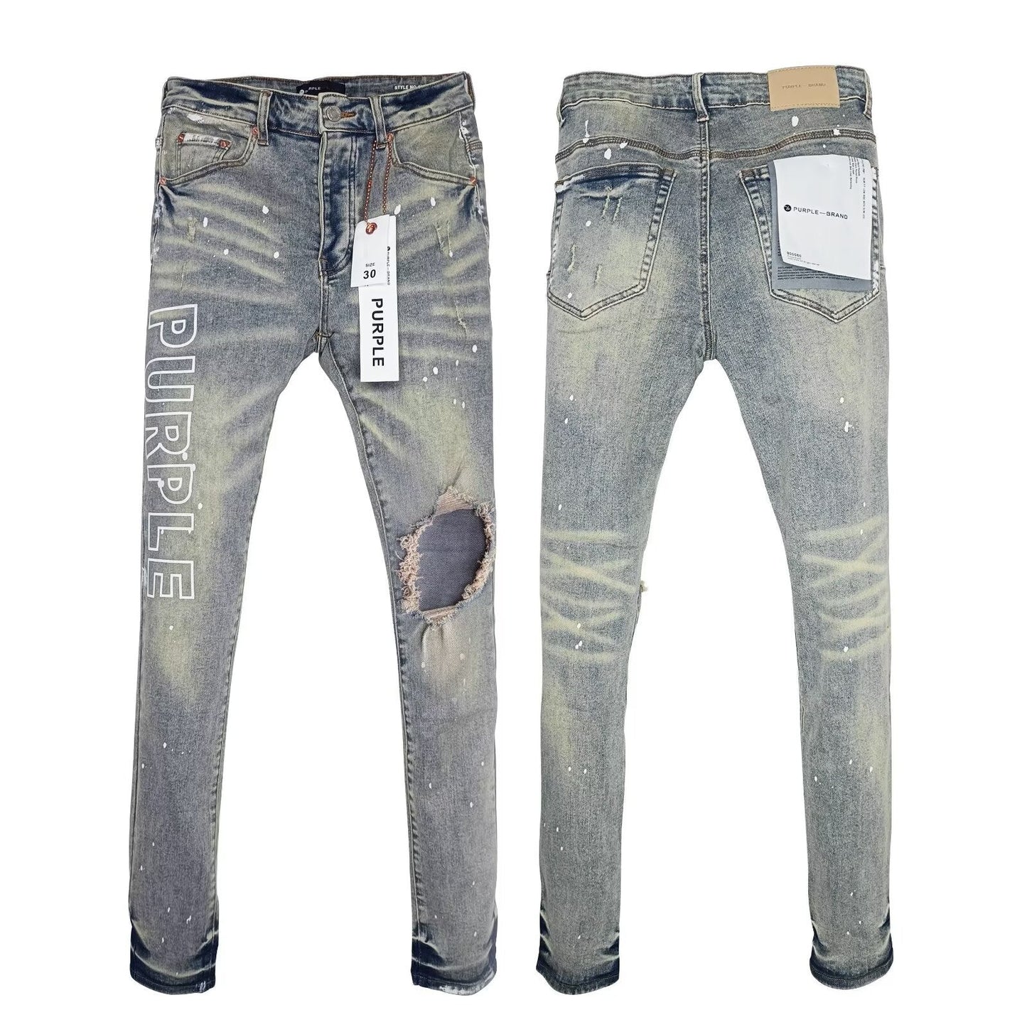 High Street ripped patch jeans Colouronova