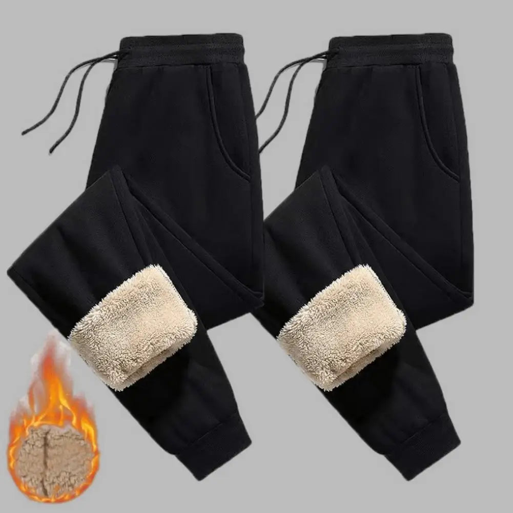 Winter Fleece Pants Men 2023 Lambswool Warm Thick Casual Thermal Sweatpants Male Trousers Brand High Quality Fashion Men Joggers - Colouronova