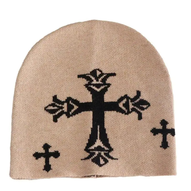 652F Y2K Knit Beanie Hat for Women Men Stretchy Jacquard Hat Handmade Crochet Bonnet Hat Kpop Dancing Hat Skull Cap - Colouronova