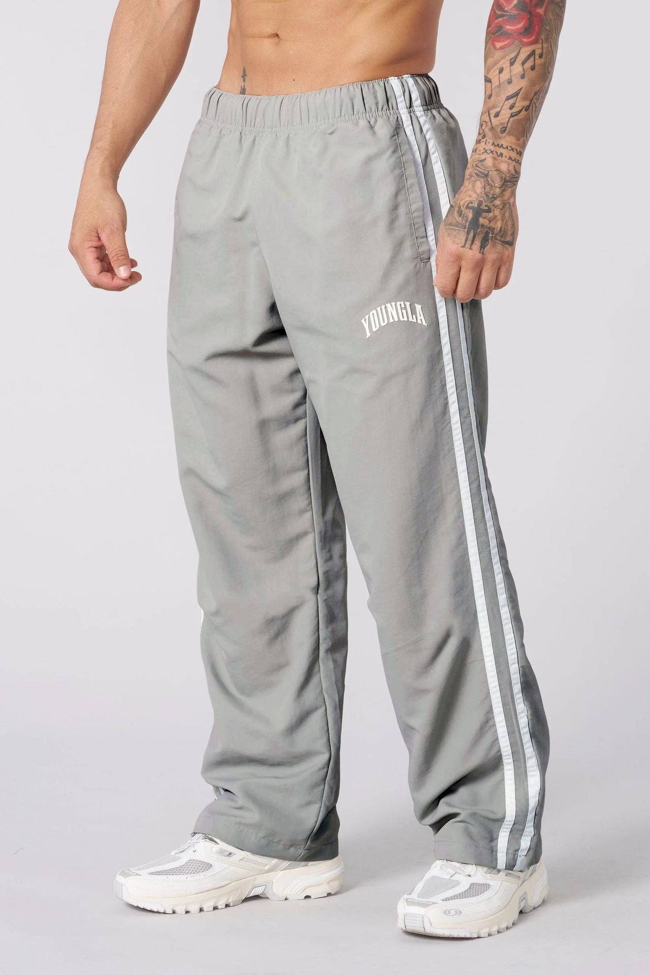 Double-strip stitched printed casual pants Colouronova