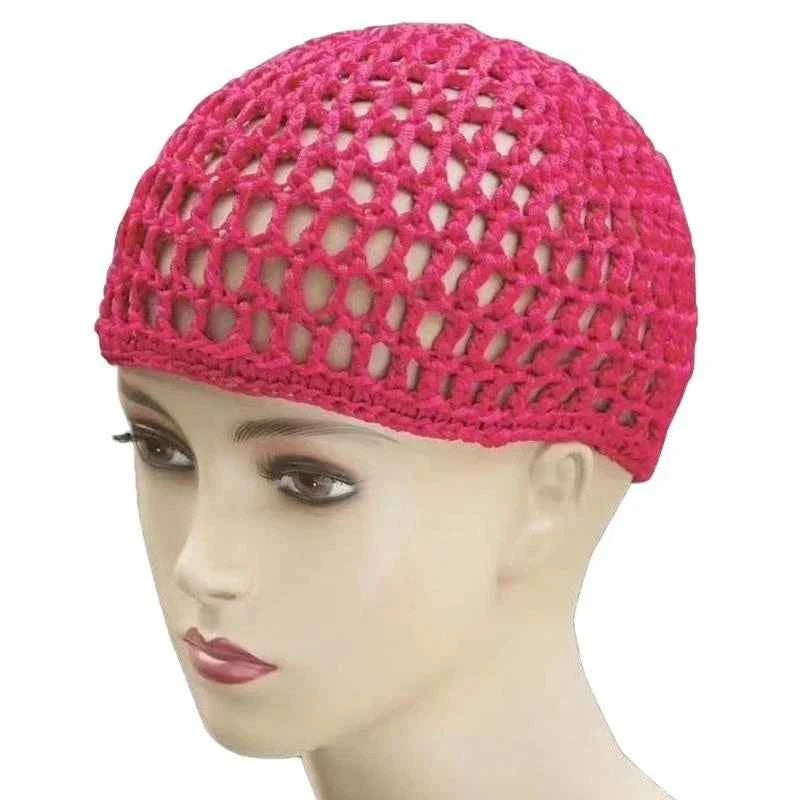 R1WE Hollowout Crochet Brimless Hat Simple Skull Cap Breathable Knitted Hat for Autumn Winter Fashion Hair Net Sleep Headwear