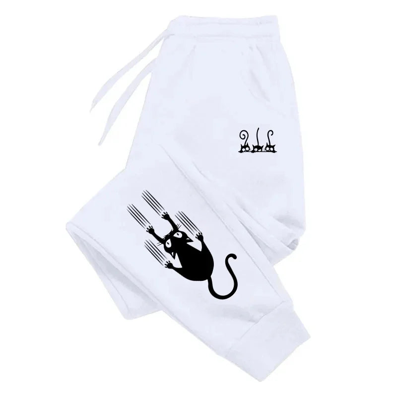 Trousers Versatile Mens Sweatpants Cute Cat Print Pants Gym Sports Casual Tracksuit Trousers Seaside Jogging Man Pants Hot Sales - Colouronova