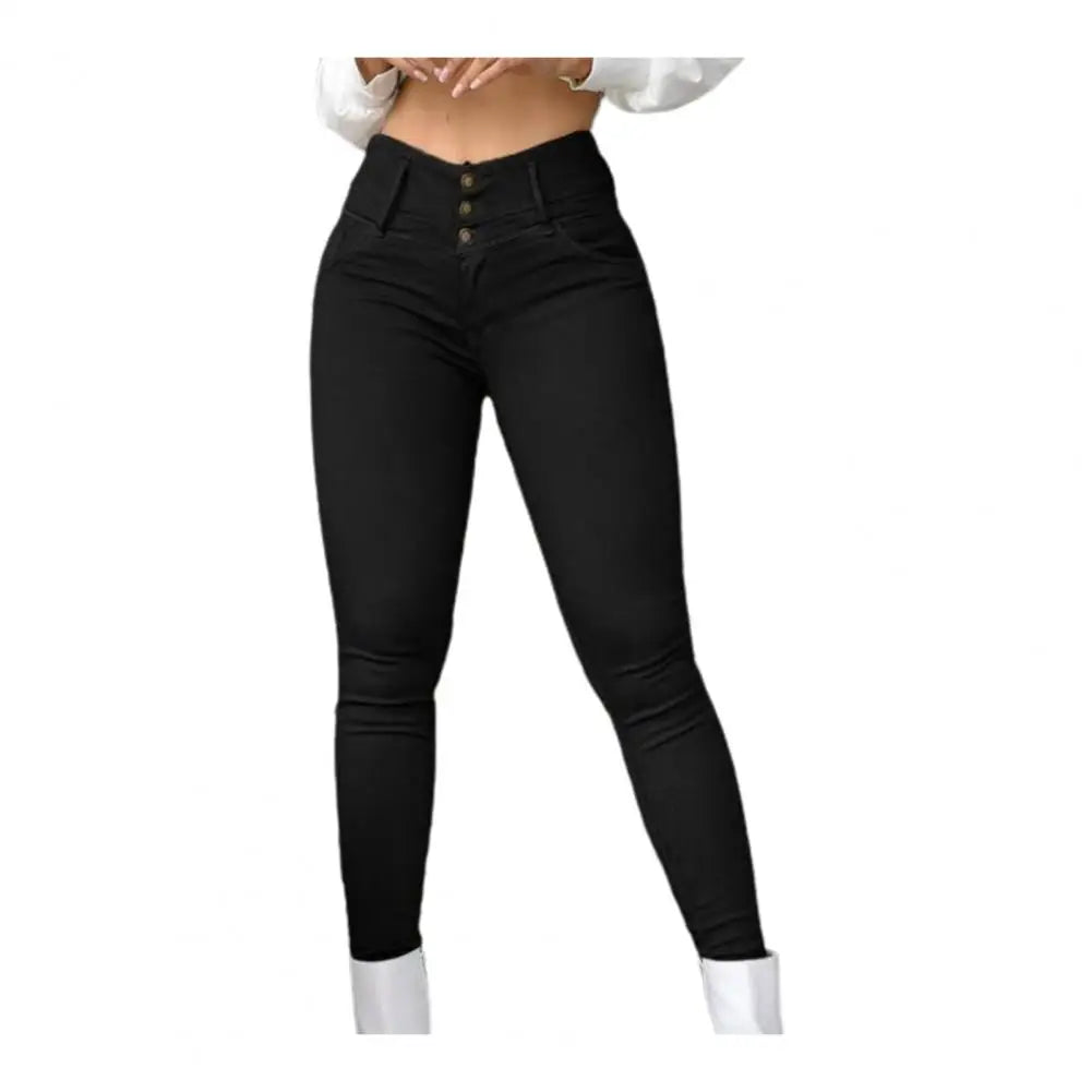 High-waisted Commuter Trousers Stylish Women's High Waist Pencil Pants Slim Fit Breathable Fabric Ankle Length Trousers - Colouronova