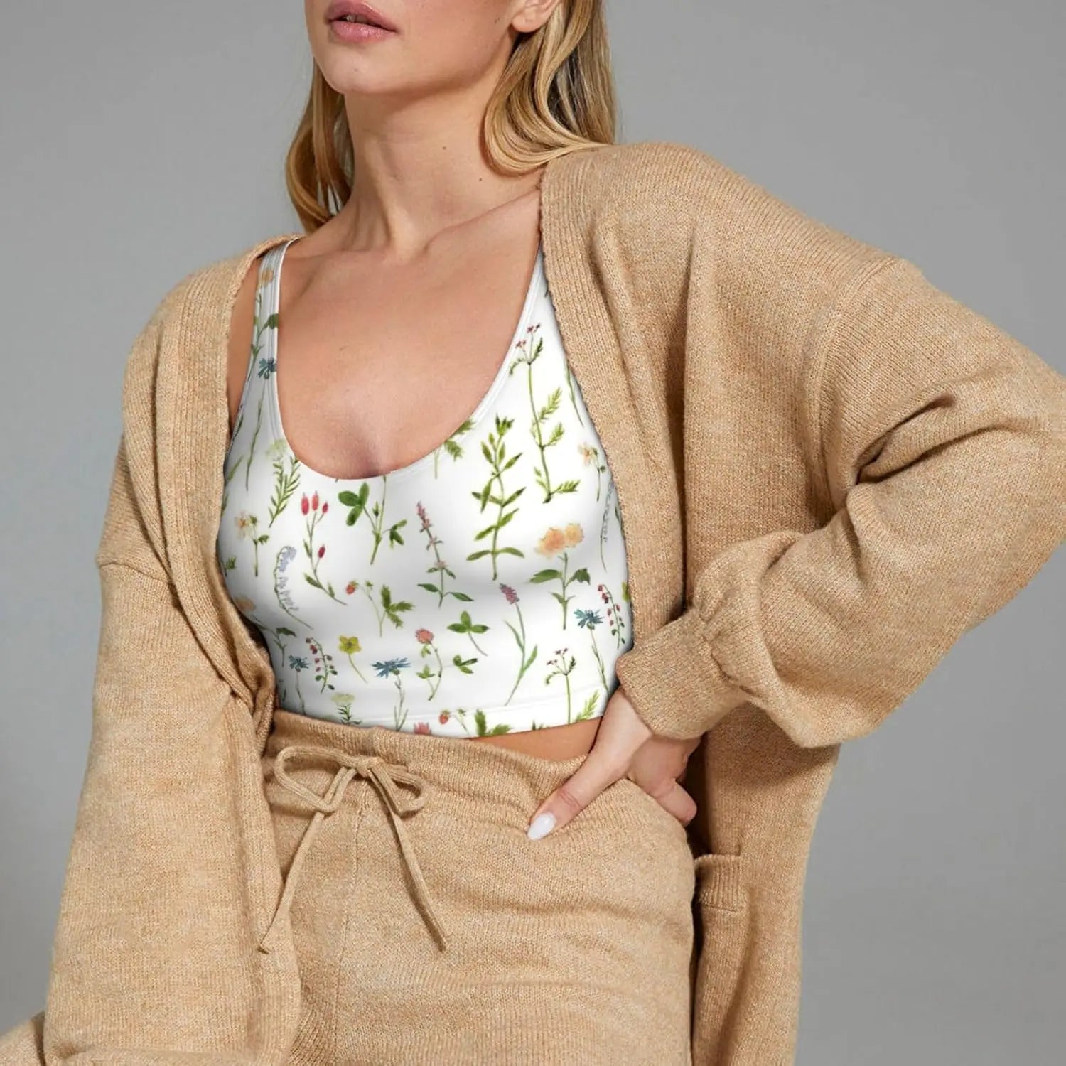 Season Watercolors of Herbs Flowers Print Winter Fashion Women Sports Vest Yoga Workout Vest for Women Lightweight Summer - Colouronova