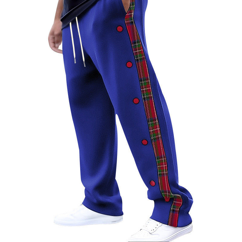 Pants with contrasting color patchwork patterns Colouronova