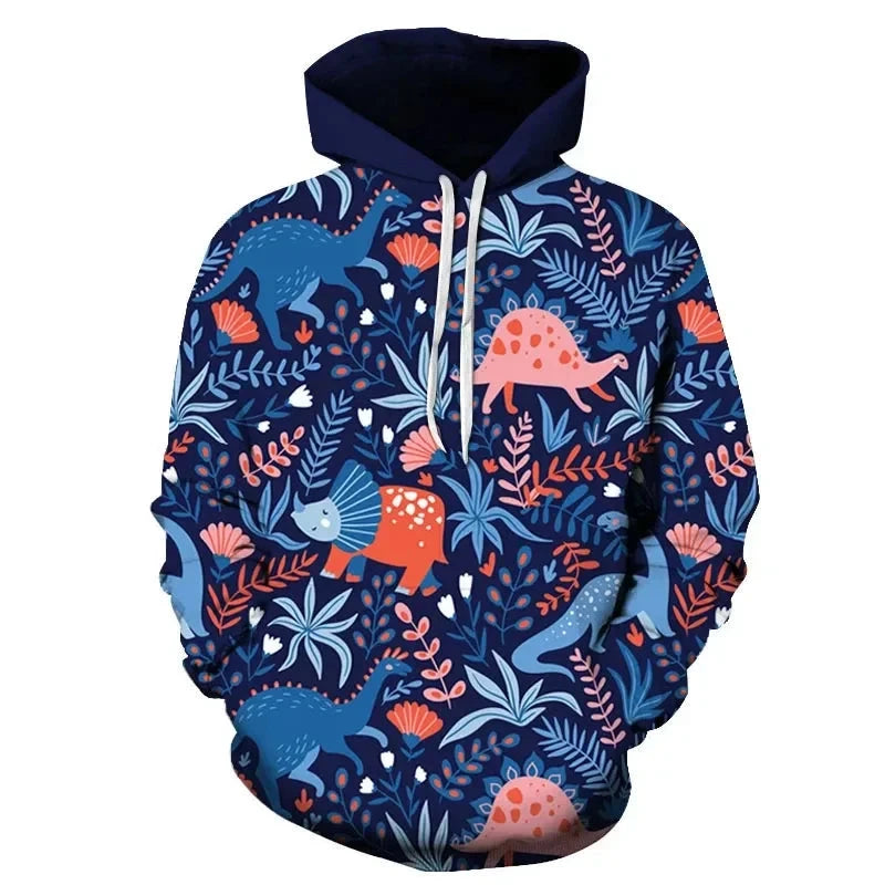Cartoon Dinosaur 3D Printed Hoodies For Men Clothes Funny Fashion Women Sweatshirt Casual Streetwear Pullovers Y2k Tracksuit Top Colouronova
