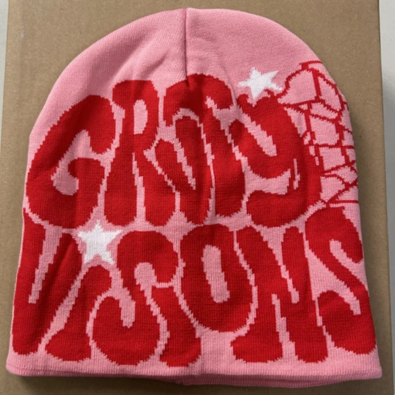 Fanceey Trendy Y2K Knitted Hat Jacquard Beanie Winter Warm Cap for Men Women Unisex Fashion Streetwear Outdoor Riding Skull Cap - Colouronova