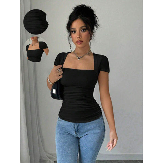 Slim Fit U-Neck T-Shirt Colouronova
