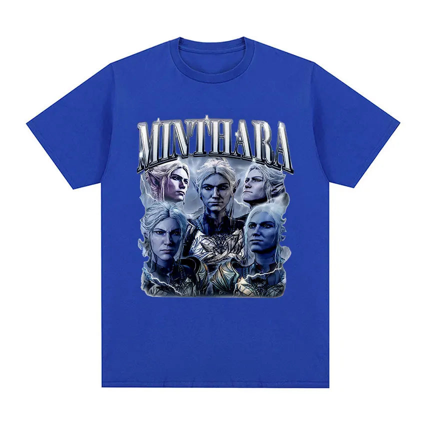 Game Minthara Astarion Baldurs Gate 3 Graphic T Shirt Men Fashion Retro Gothic T-Shirt 100% Cotton Oversized Tshirts Tops Unisex - Colouronova