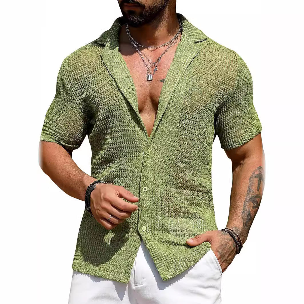 Mens Knitted Shirt Colouronova