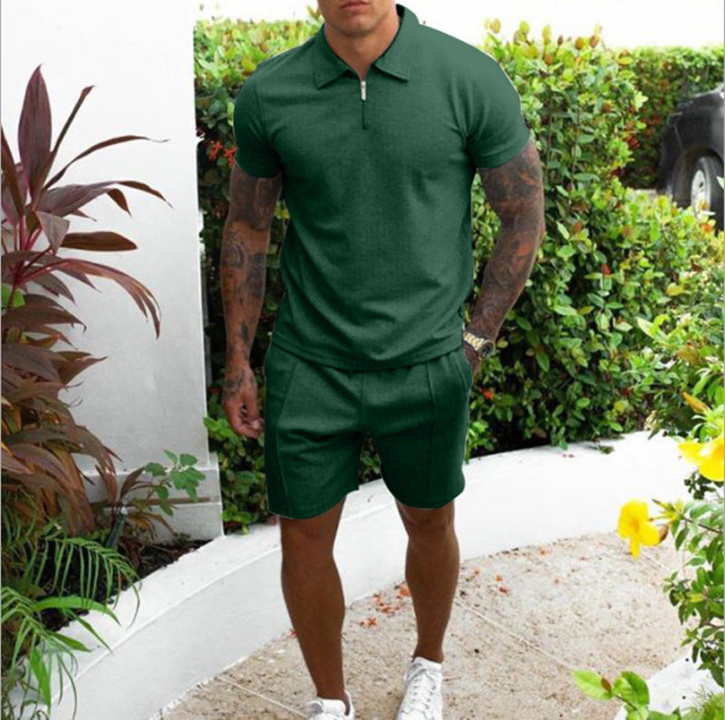 Short-sleeved lapel shorts Colouronova