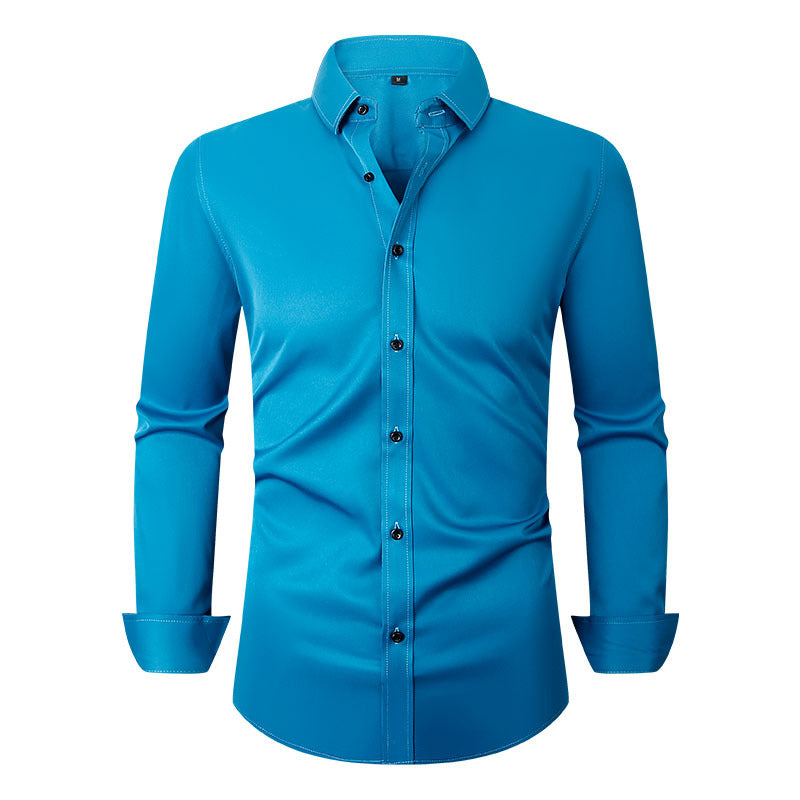 Men's Long Sleeve Business Shirt Four-Way Stretch Colouronova