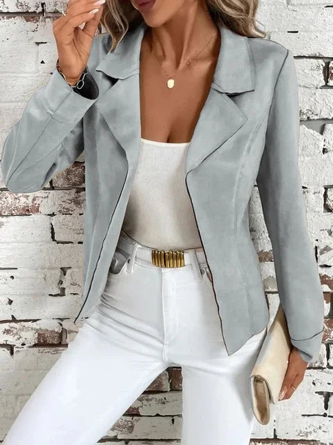 Casual Temperament Slim Women's Jacket Long Sleeve Cardigan Commuting Autumn New Female Street Fashion Turn-down Collar Coat Top - Colouronova