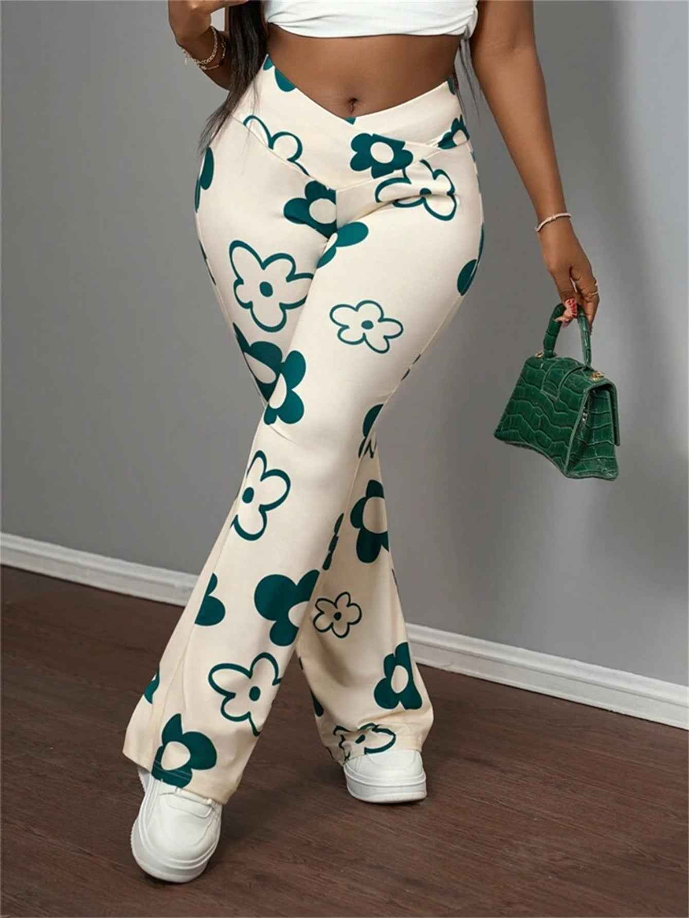 Women's Printed Casual Trousers with Stretch Fit