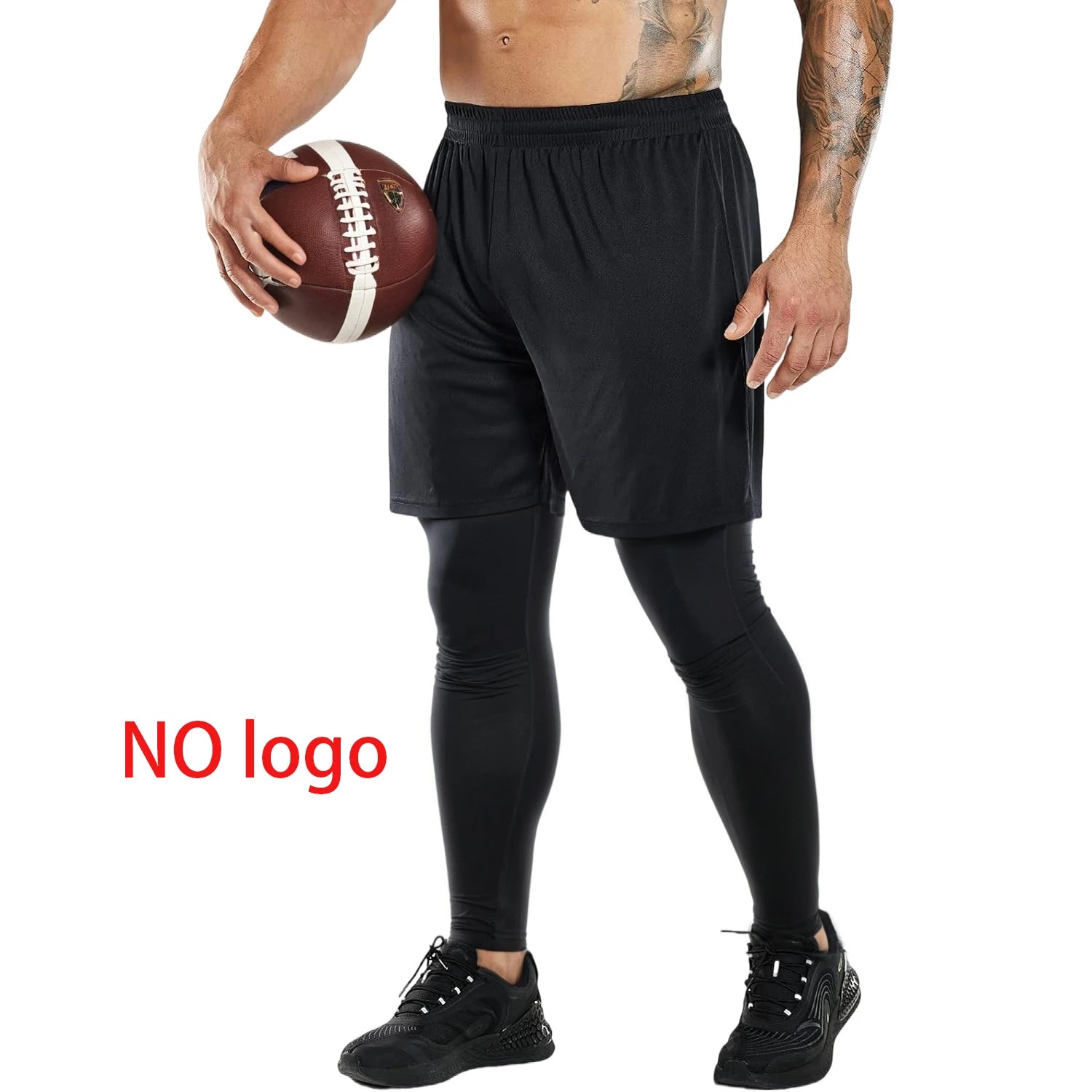 Men's 2-in-1 Compression Running Pants Quick Dry Athletic Workout Sweatpants Shorts Gym Leggings for Active Wear - Colouronova