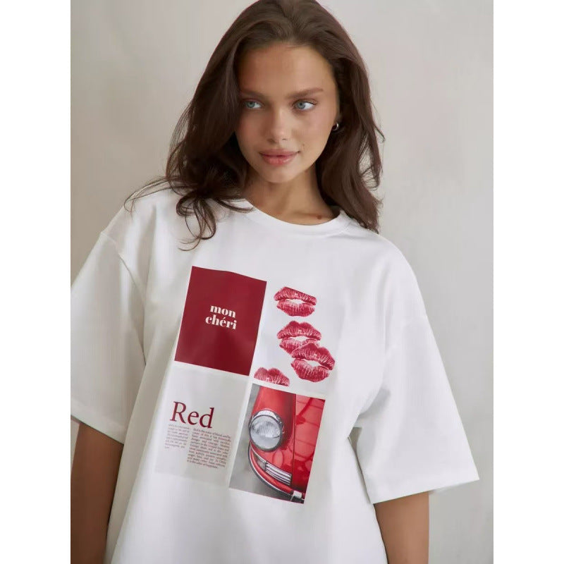 Women's Printed Cotton T-Shirt Colouronova