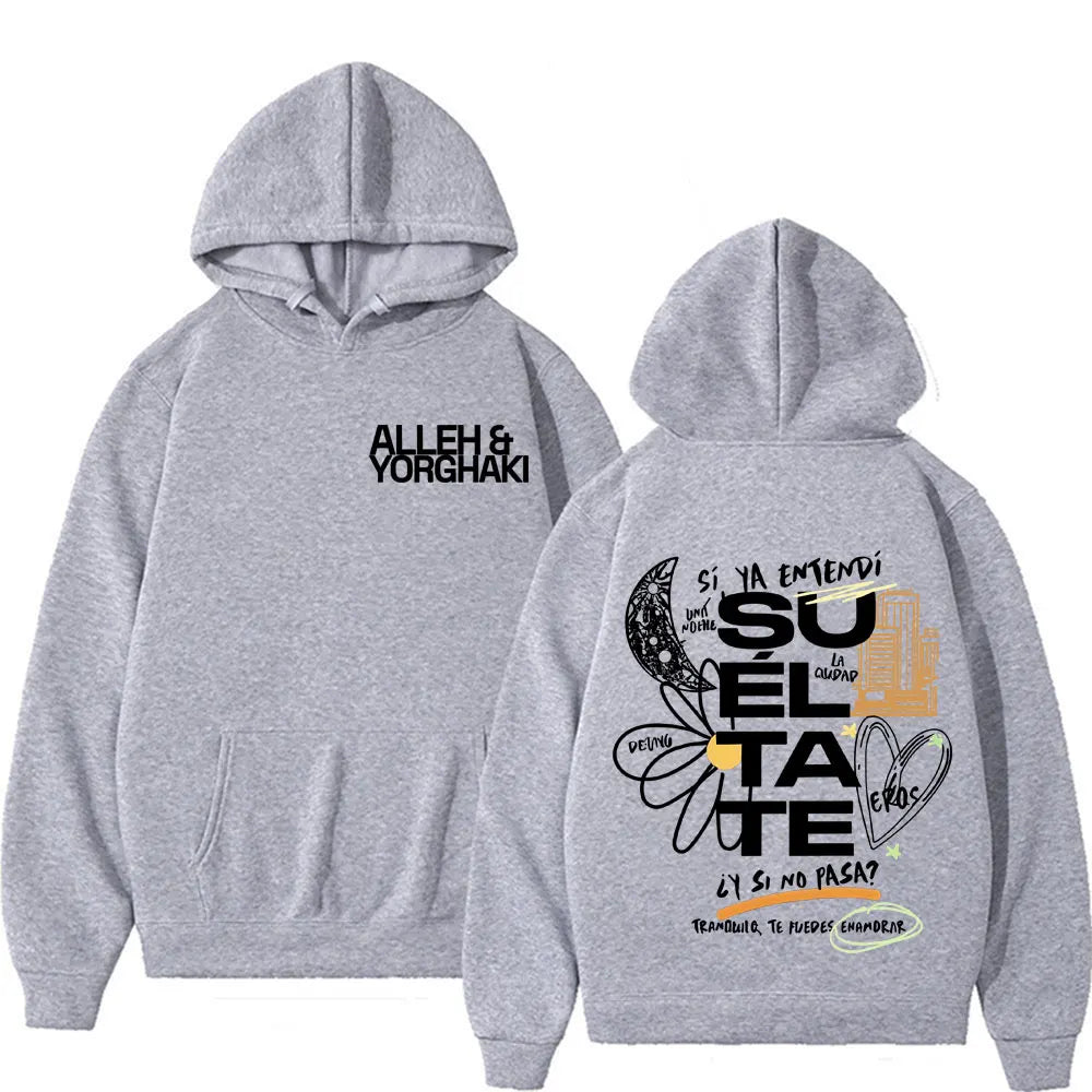 Alleh & Yorghaki Su El Ta Te Carta hat graphic double-sided printed fashionable men's hoodie Harajuku casual sweatshirt - Colouronova