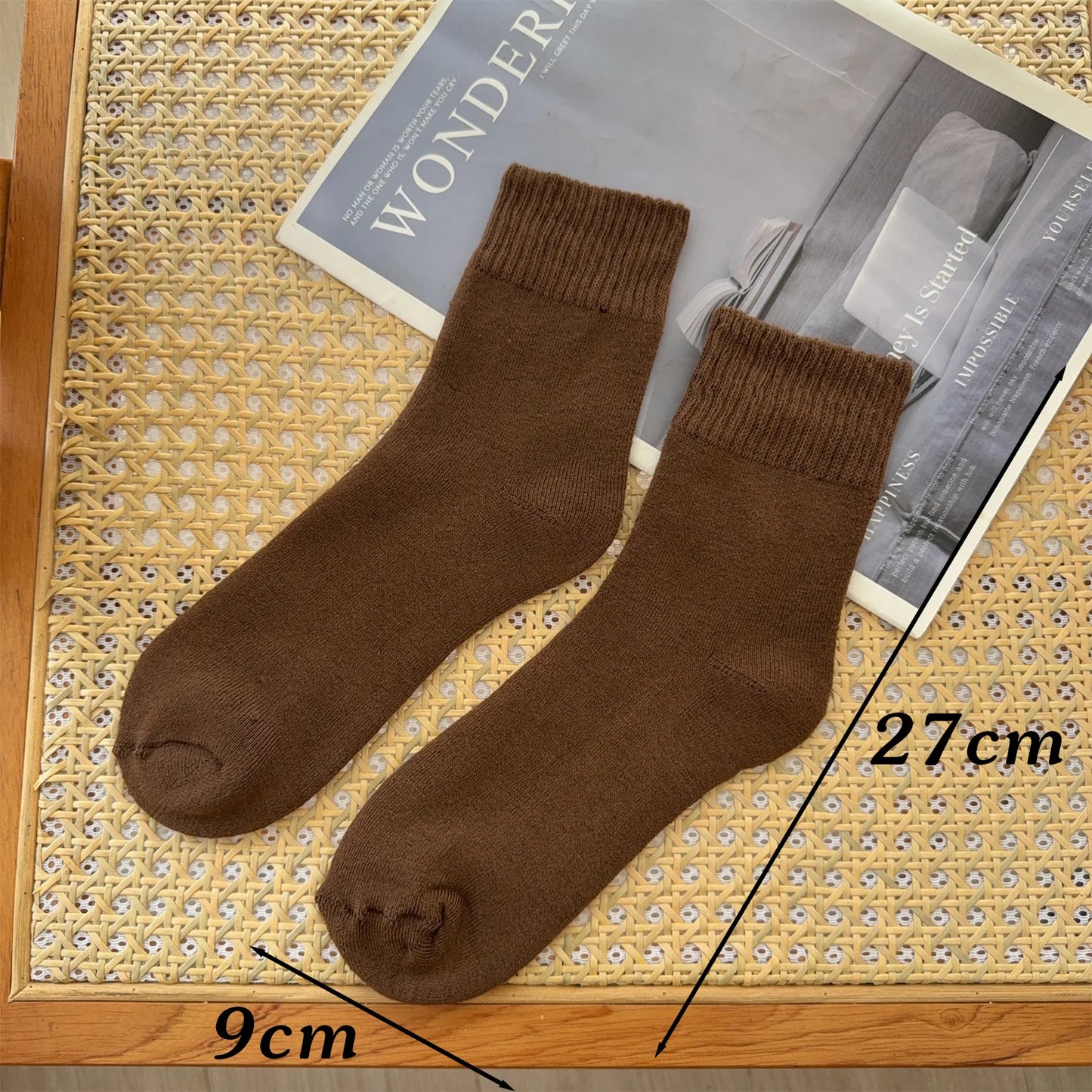 1/3Pairs Super Thick Warm Socks Soft Men High Tube Long Socks Solid Color Sock Against Cold Snow Comfortable Winter Essentials - Colouronova
