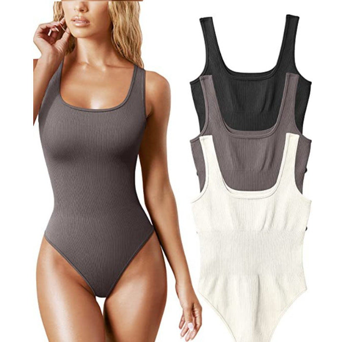 Womens U-Neck Sleeveless Jumpsuit Colouronova