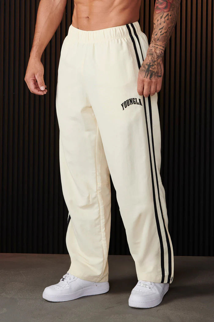 Double-strip stitched printed casual pants Colouronova