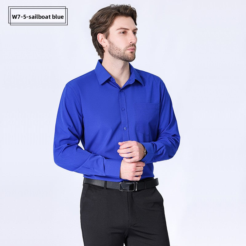 Men's Long-Sleeve Anti-Wrinkle Business Casual Shirt Colouronova