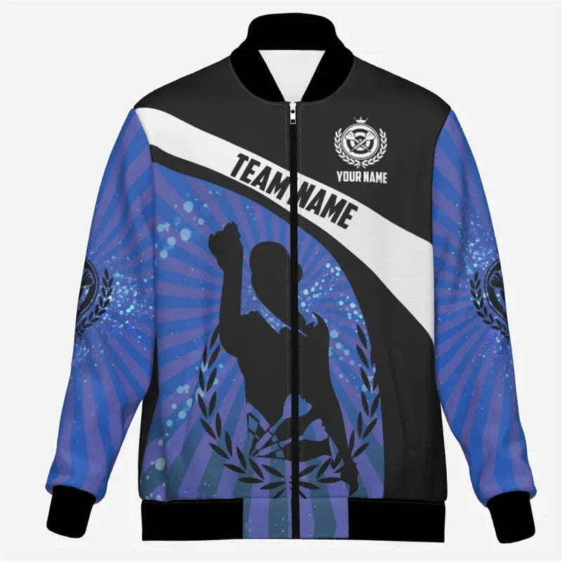 Fashion Darts Graphic Jacket Custom Name Team Name Personalization 3D Printed Coat Trend Casual Oversized Sweatshirt Jackets Colouronova