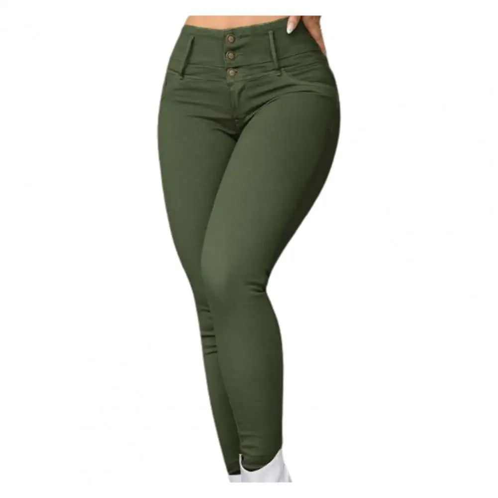 High-waisted Commuter Trousers Stylish Women's High Waist Pencil Pants Slim Fit Breathable Fabric Ankle Length Trousers - Colouronova