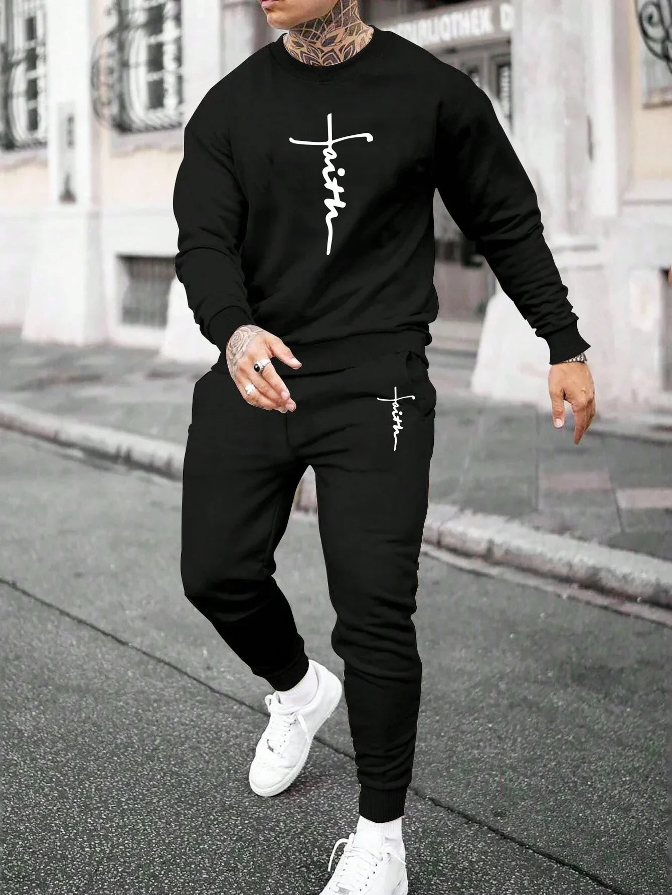 Casual Quality Autumn Winter Men's Tracksuit Daily Fashion Single Sweatshirts Sweatpants Men Sports Comfort Simplicity Outdoor - Colouronova