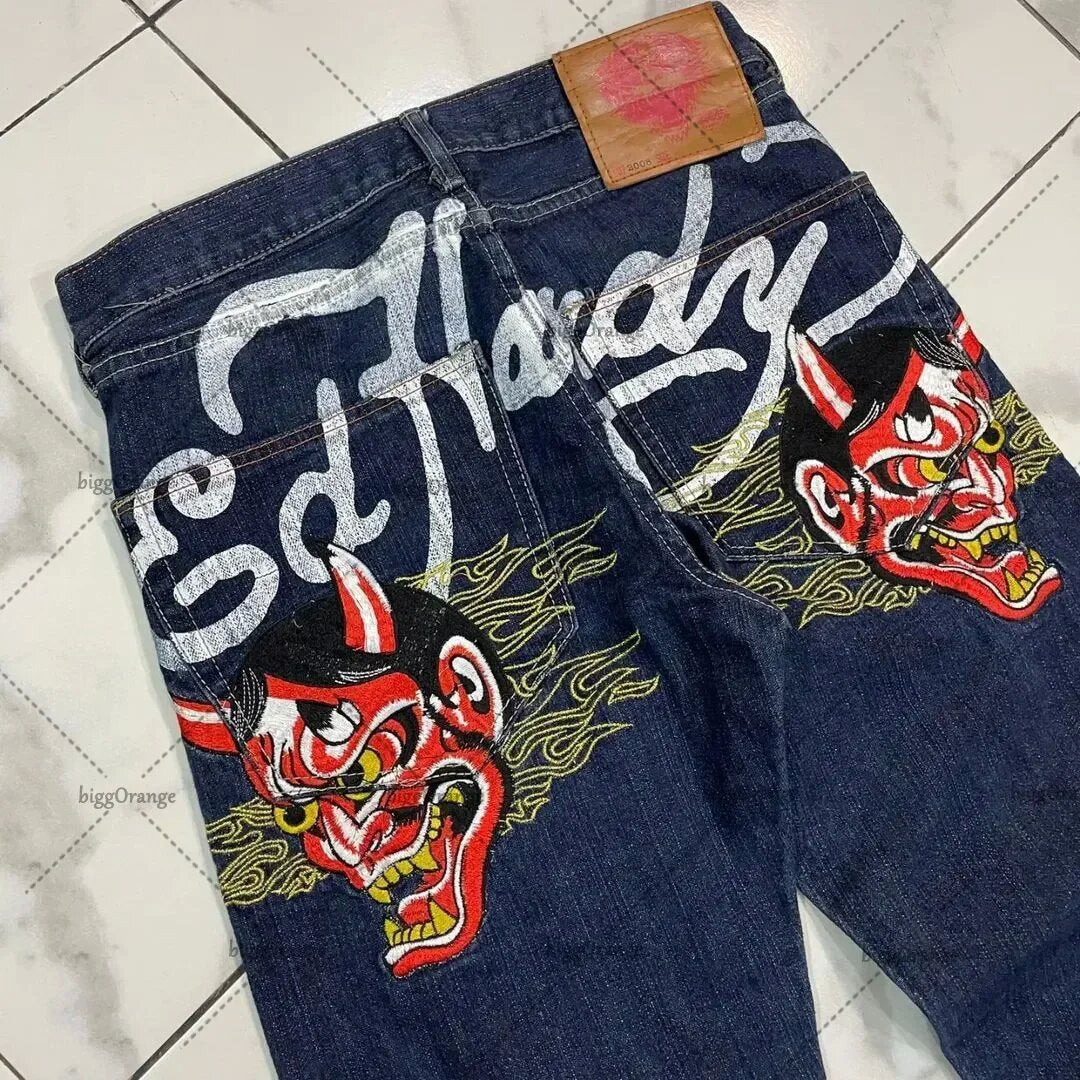 Straight-leg retro loose wide-leg jeans Colouronova